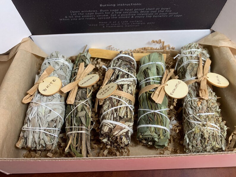 Sage Kit Gift 5 Different Sages. for Cleansing Purifying Etsy