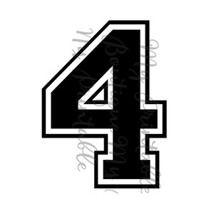 Eisen auf Nummer 4 für Tshirt Transfer INSTANT DOWNLOAD druckbare