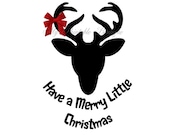 Christmas Iron on  Stag for transfer, Christmas Cards or Tea Towel Instant Download