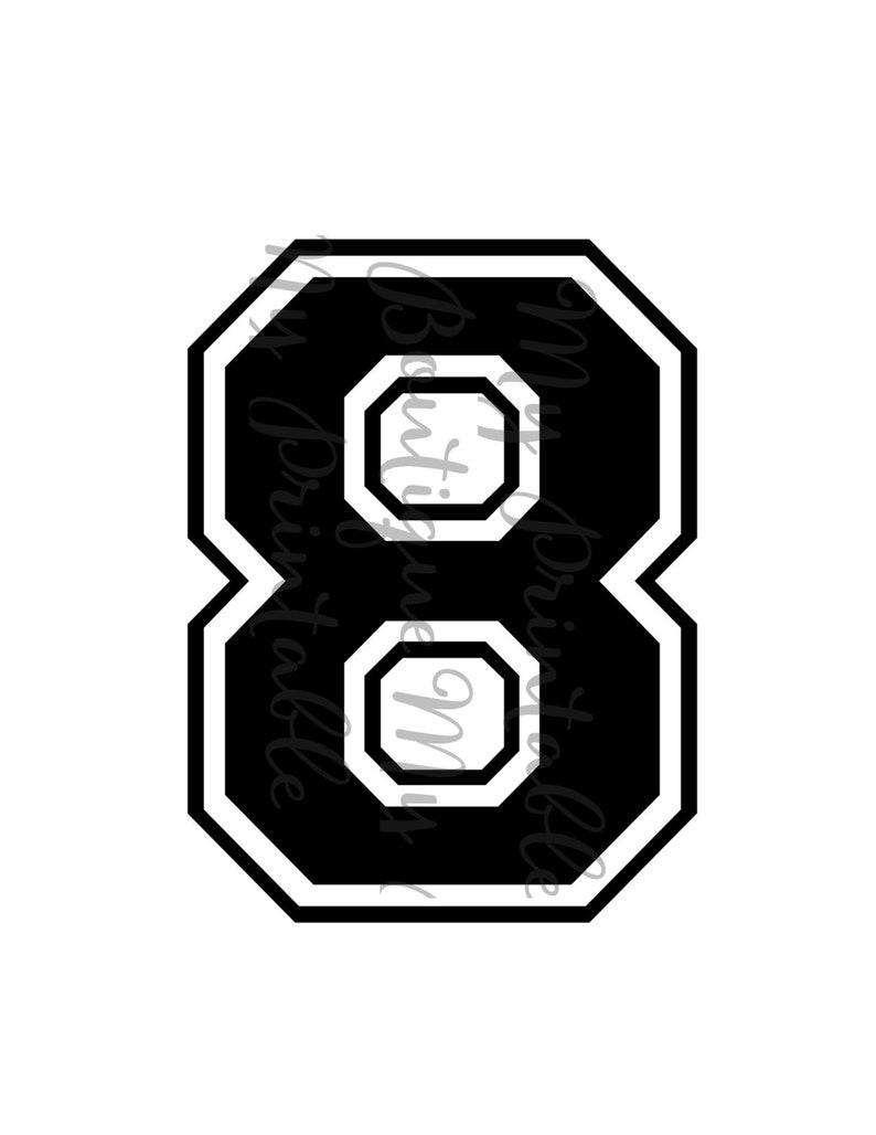 Iron on Number 8 Printable for T Shirt Transfer Instant Download - Etsy