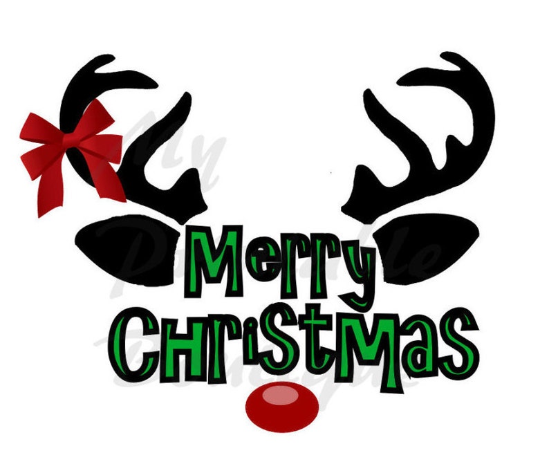 Christmas Iron on Merry Christmas Stag for Transfer Instant Etsy