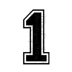 Iron on number 1 for Tshirt transfer INSTANT DOWNLOADABLE printable