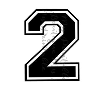 Eisen auf Nummer 2 für t Shirt Transfer INSTANT DOWNLOAD