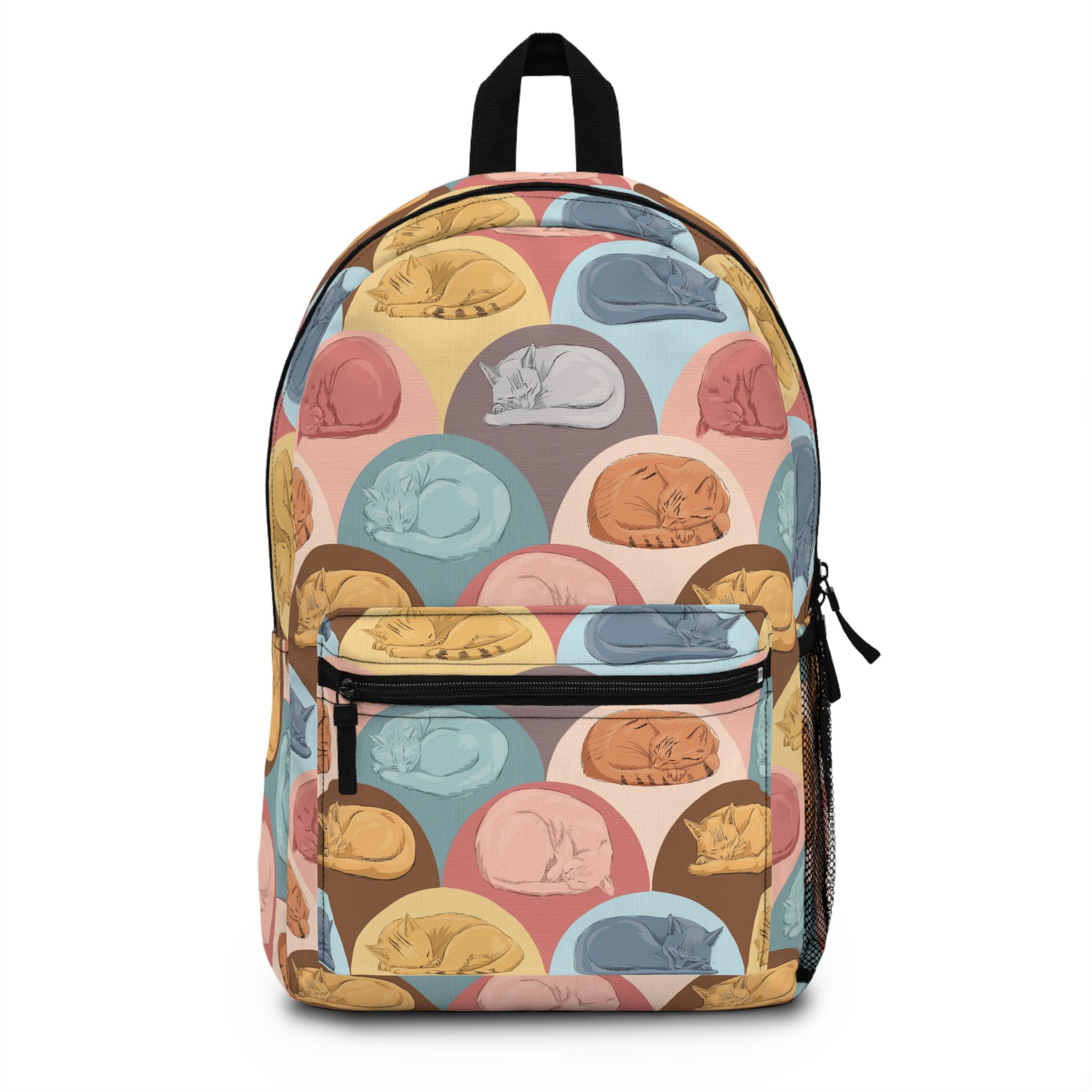 Cat Pattern Rucksack Cute Cat Pattern Backpack, Animal Lover Gift, Travel Bag, School ...