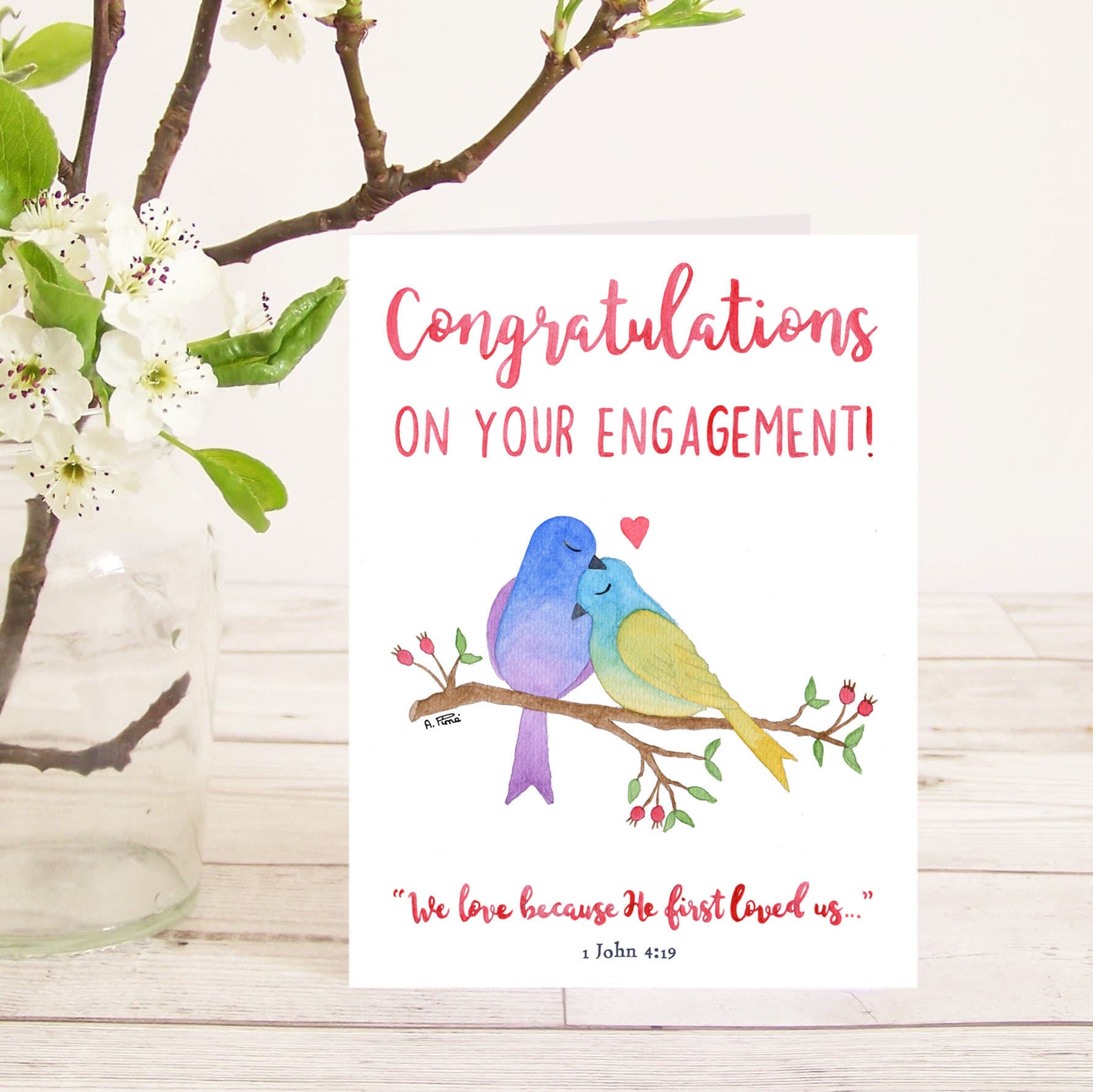 Congratulations on Your Engagement Card With Christian Bible Verse we