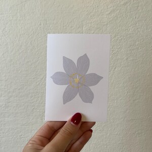 Biglietto di auguri Prairie Pasqueflower Illustrazione - Fatto a mano