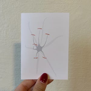 Biglietto di auguri Illustrazione di giglio bianco - Fatto a mano