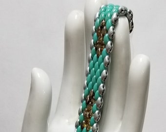 Superduo Beaded Handcrafted Unique Bracelet