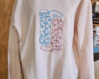 Embroidered Boots Sweatshirt