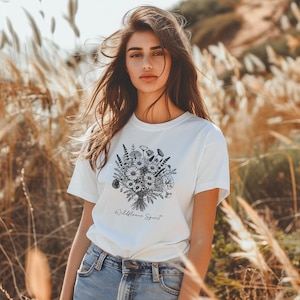 Shirt Wildflower Bouquet: T-shirt met Free Spirit-afbeelding