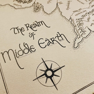Hand-Drawn Middle Earth Map: Handmade Lord of the Rings wall art