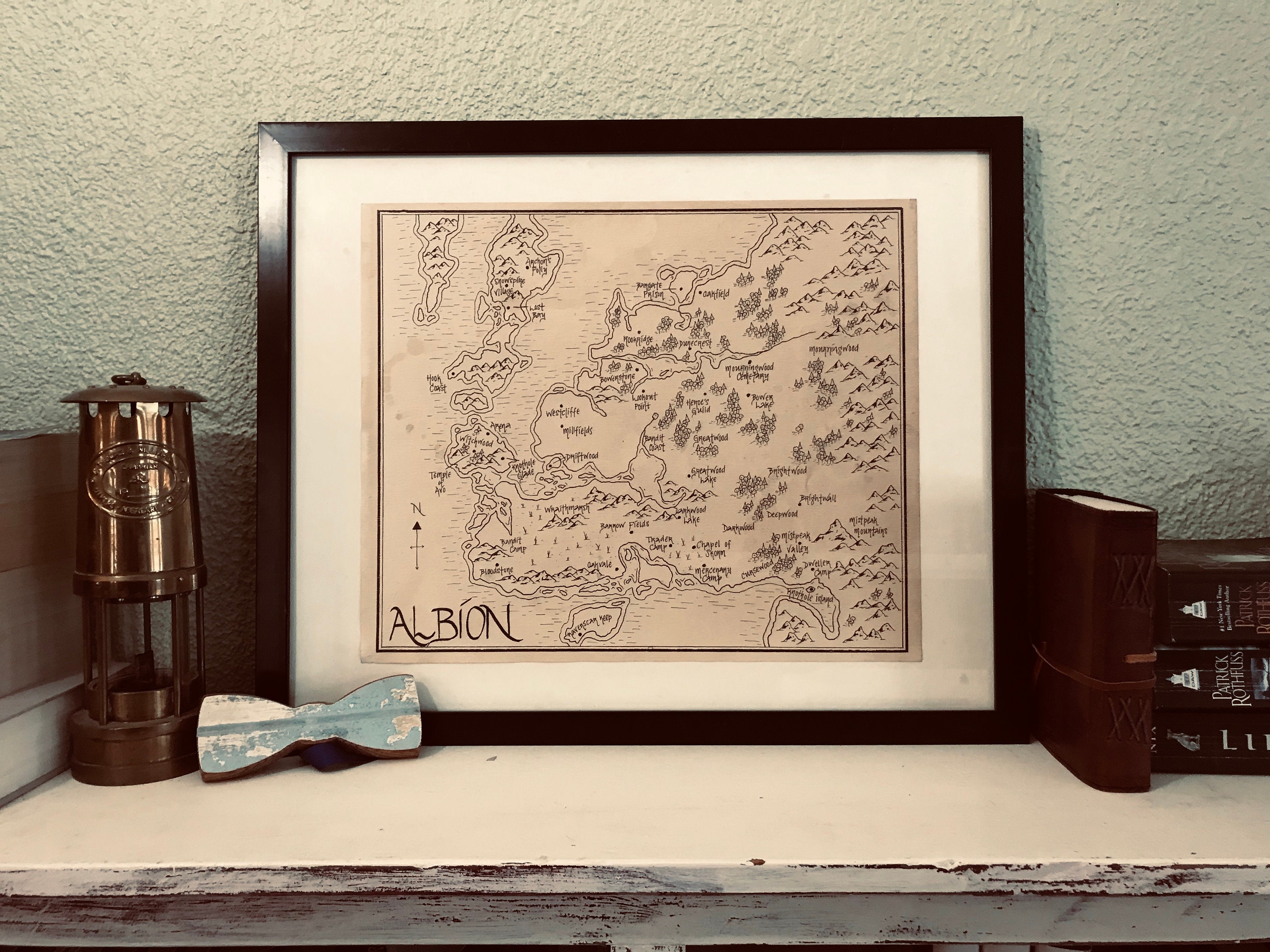Fable Map Albion Aged Handmade Hand Drawn Authentic Gift