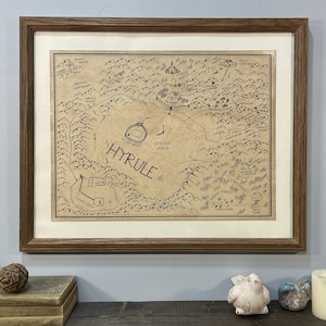 Map of Hyrule: Aged, Handmade, Hand drawn, Authentic Gift, Fantasy Art