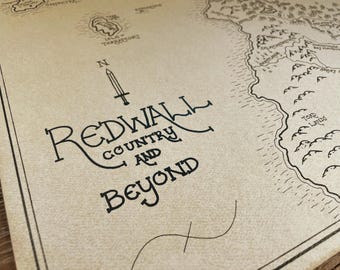 Map of Redwall: Aged, Handmade, Hand drawn, Authentic Gift, Fantasy Art, Book Art