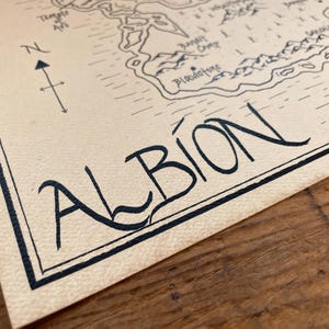 Fable map, Albion: Aged, Handmade, Hand drawn, Authentic Gift, Fantasy Art