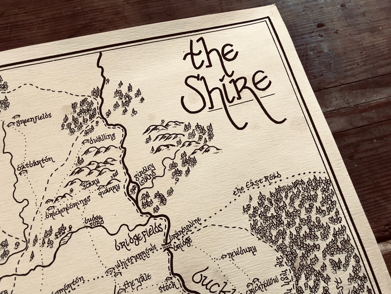 Map of the Shire From Middle Earth: Aged Handmade Hand - Etsy
