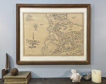 Map of Redwall: Aged, Handmade, Hand drawn, Authentic Gift, Fantasy Art, Book Art