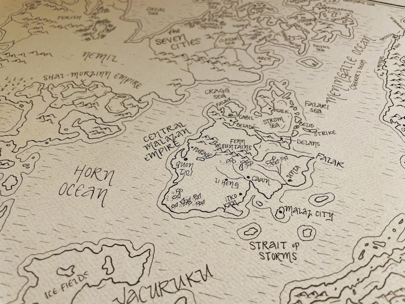 Malazan Map: Hand drawn fantasy style map of Steven Erikson and Ian Esslemont's novels 画像 9
