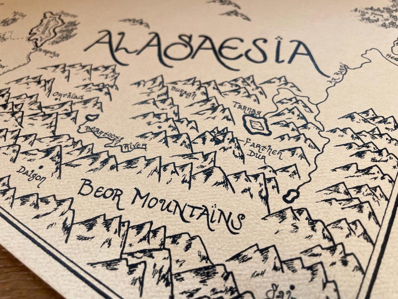 Hand-drawn Eragon Map: Alagaesia Fantasy Print Art imagen 6
