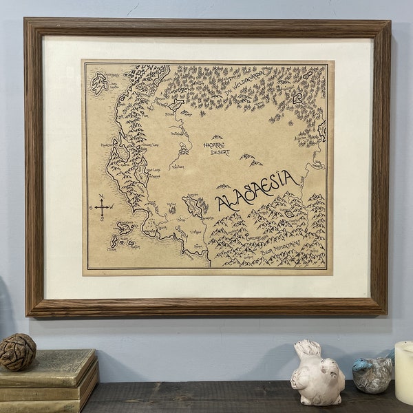 Map of Alagaesia from Eragon: Aged, Handmade, Hand drawn, Authentic Gift, Book Gift, Fantasy Art