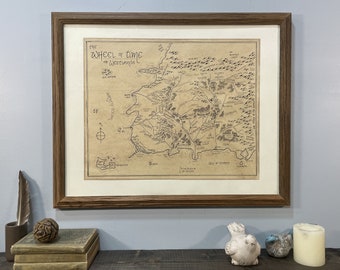 Wheel of Time map: The Westlands Aged, Handmade, Hand drawn, Authentic Gift, Fantasy Art, Book Art