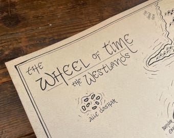 Wheel of Time Map: The Westlands, Hand-drawn fantasy style map