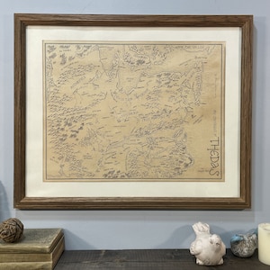 Dragon Age map of Thedas: Aged, Handmade, Hand drawn, Authentic Gift, Fantasy Art