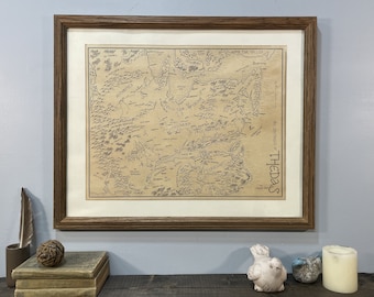 Dragon Age map of Thedas: Aged, Handmade, Hand drawn, Authentic Gift, Fantasy Art