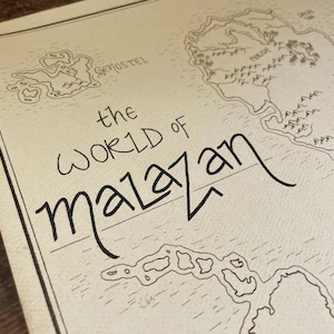 Malazan Map: Hand drawn fantasy style map of Steven Erikson and Ian Esslemont's novels