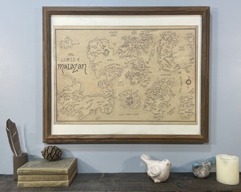 Malazan map: Aged, Handmade, Hand drawn, Authentic Gift, Fantasy Art