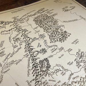 Hand-drawn Middle Earth Map: Handmade Lord of the Rings Wall Art - Etsy