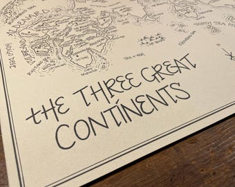 Final Fantasy 14 Map: Hand drawn map of the Three Great Continents from FFXIV