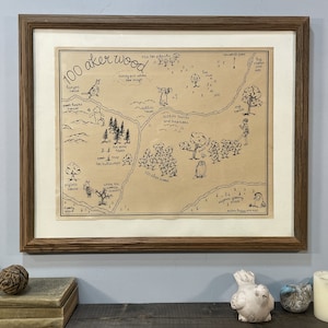 Map of 100 Aker Wood: Aged, Handmade, Hand drawn, Authentic Gift, Fantasy Art, Book Art
