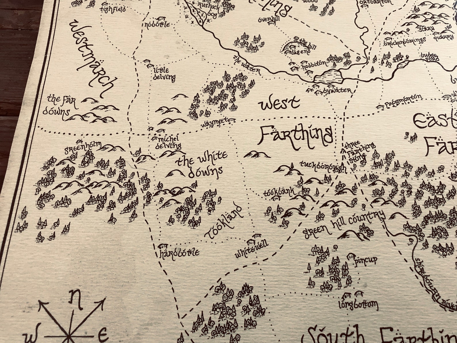 Map of the Shire From Middle Earth: Aged Handmade Hand - Etsy