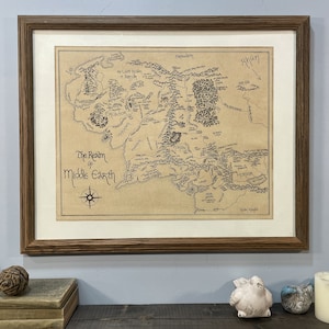 Hand-drawn Middle Earth Map: Handmade Lord of the Rings Wall Art - Etsy