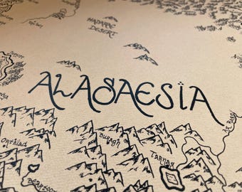 Hand-drawn Eragon Map: Alagaesia Fantasy Print Art