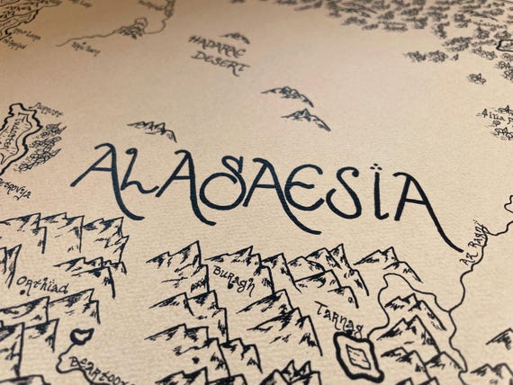 Hand-drawn Eragon Map: Alagaesia Fantasy Print Art