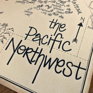 Pacific Northwest Map: Hand-Drawn fantasy style map