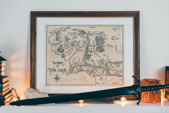 Middle Earth Map Handmade Hand Drawn Lord Of The Rings Map Etsy Il 570xN.3701448903 8stn 