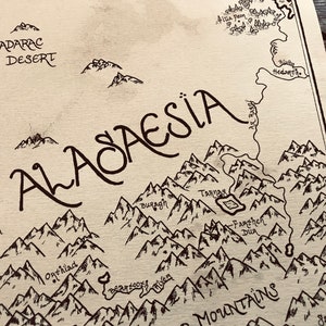 A close up of the title of the map to show the calligraphy.