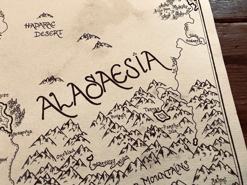 A close up of the title of the map to show the calligraphy.