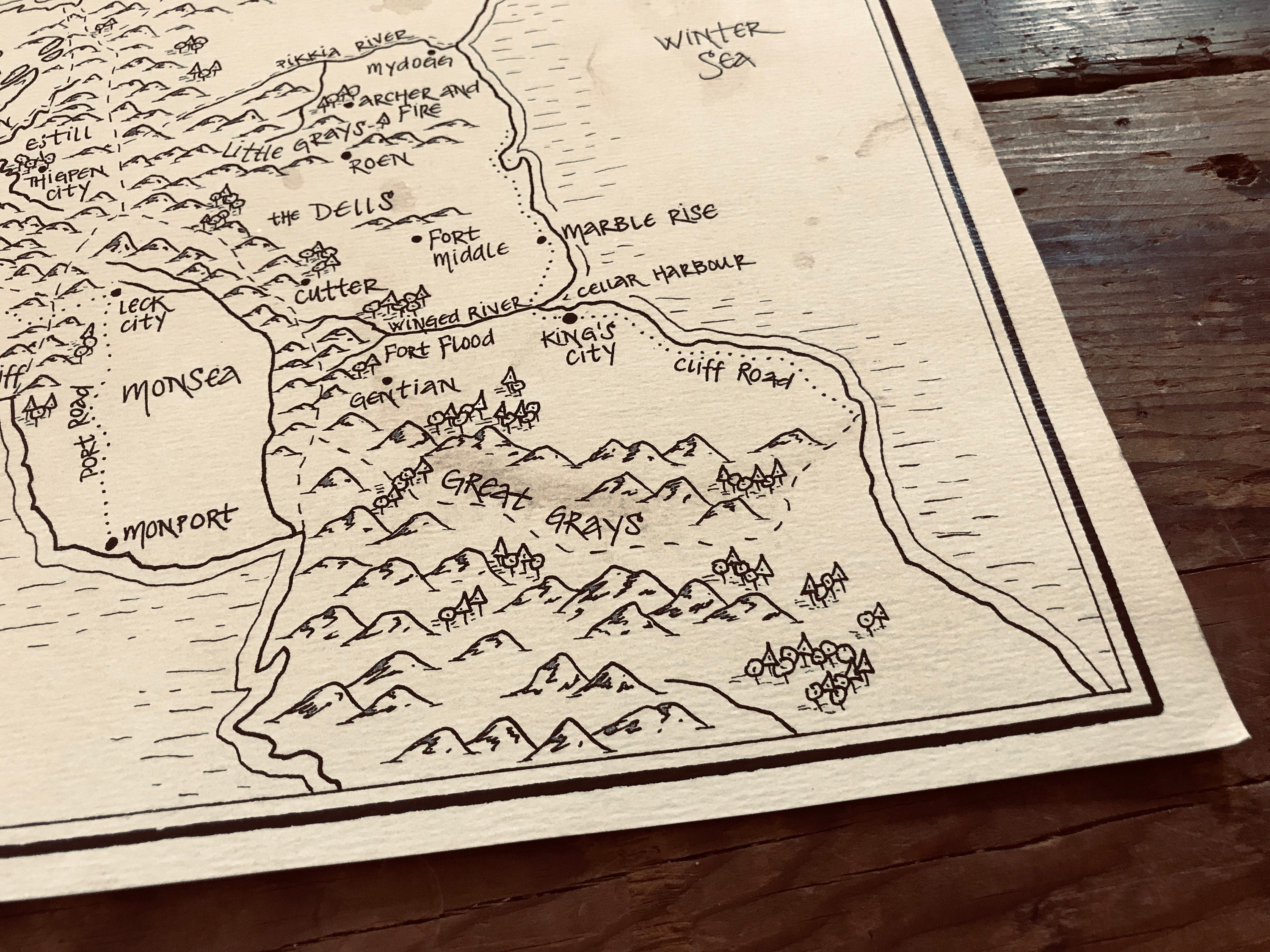 Map the Graceling World: Aged Handmade Hand Drawn Authentic  Etsy