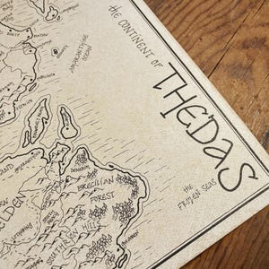 Dragon Age map of Thedas: Aged, Handmade, Hand drawn, Authentic Gift, Fantasy Art