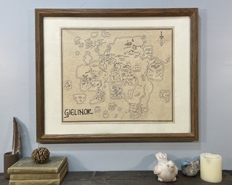 Runescape map: Gielinor Aged, Handmade, Hand drawn, Authentic Gift, Fantasy Art