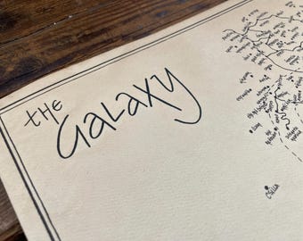 Star Wars Galaxy Map: Hand Drawn Fantasy Style Art Print