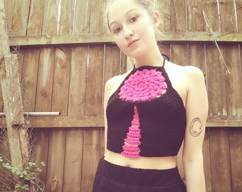 Crochet Lotus Mandala Halter Top