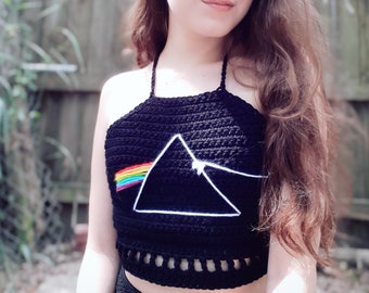 Crochet The Dark Side Of the Moon Crop Top PDF English Pattern