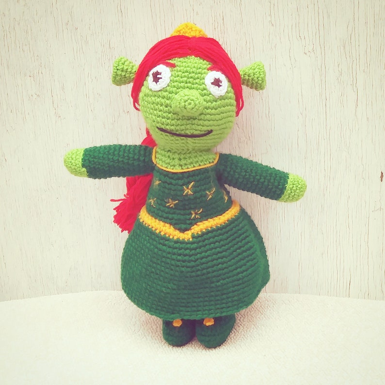 Crochet Princess Fiona From Shrek Amirgurumi Plush English PDF Pattern image 1