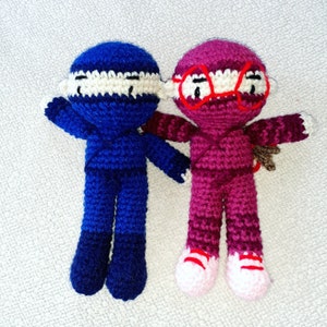 Crochet Wesley & Georgie Amigurumi Plush From Hello Ninja English PDF Pattern