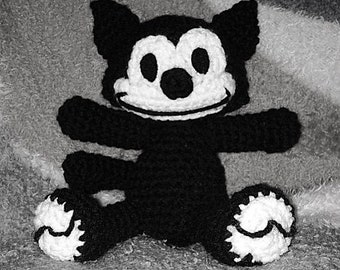 Crochet Felix the Cat Amigurumi Plush Doll Inspired English PDF Pattern